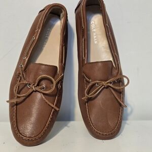 Cole Haan Women's Brown Leather Loafers with Bow
